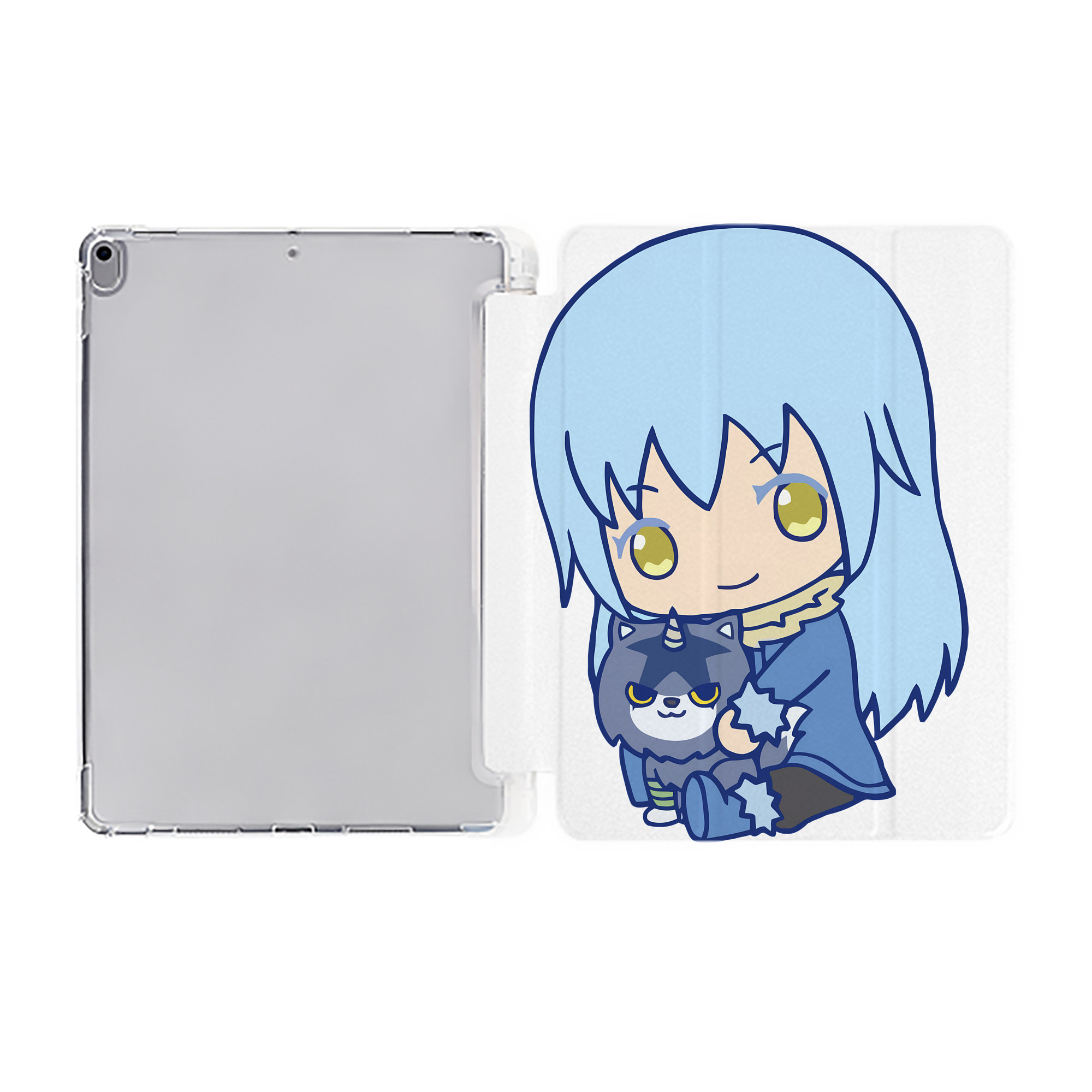（画像用） 転スラ Regarding Reincarnated to Slime IPad ケース ペン収納付き 三つ折りスタンド PUレザー×シリコン 対応機種9.5/10.5/10.9インチ